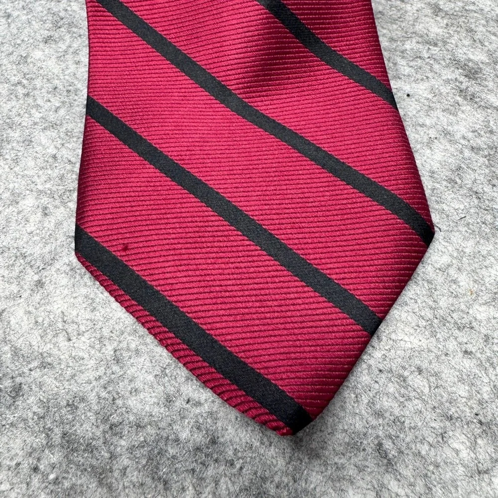 Brooks Brothers 346 Pure Silk Necktie Burgundy Black Striped Men's Tie